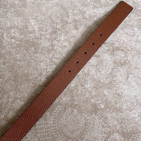 Brand New Michael Kors Genuine Leather Reversible Belt Tan Brown Logo Buckle - Picture 10 of 13